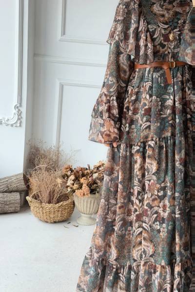 Lavin Volanlı Elbise - Haki