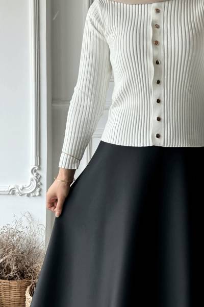 Mia  İnce Hırka - Beyaz