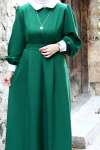 Naif Bebe Yaka Elbise - Yeşil