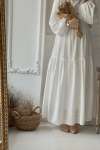 Naif Güpür Elbise - Beyaz