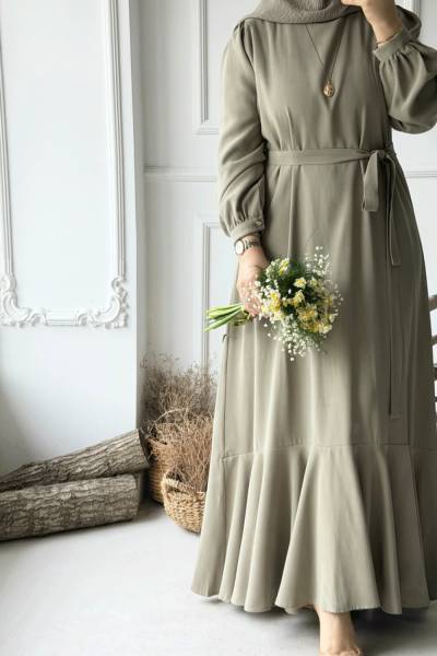 Nergis Elbise - Küf Yeşili