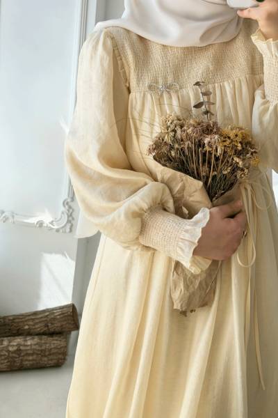 Önü Gipeli Kuşaklı Abiye - Kum Beji