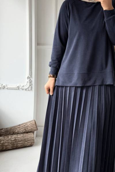 Piliseli Etekli Takım - Lacivert