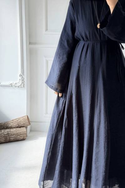 Piraye Elbise - Koyu Lacivert