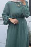 Pıtpıtlı Ayrobin Elbise - Mint Yeşili