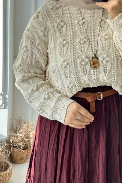 Ponponlu Kazak - Ekru