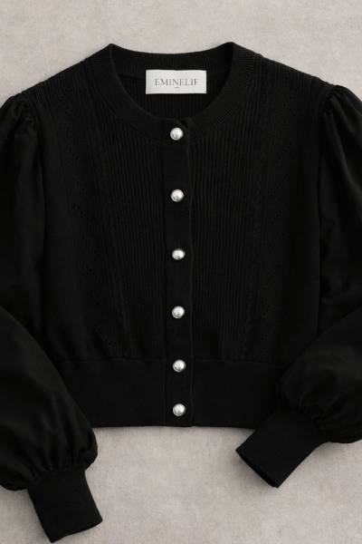 Prenses Kol Hırka - Siyah