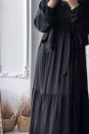 Sahra Ferace Elbise - Siyah