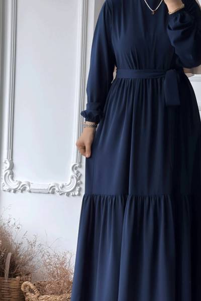 Sahra Ferace Elbise - Lacivert