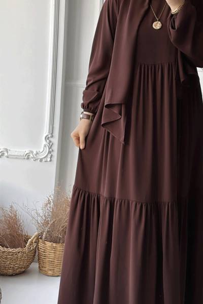 Sahra Ferace Elbise - Acı Kahve