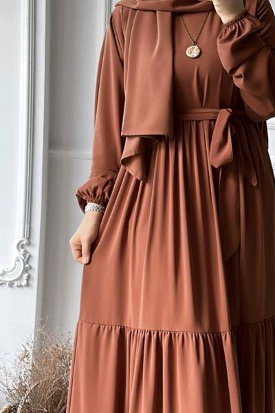 Sahra Ferace Elbise - Karamel