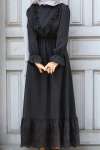 Shen Fırfırlı Elbise - Siyah