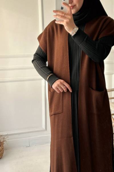 Uzun Yelek - Kızıl Kahve